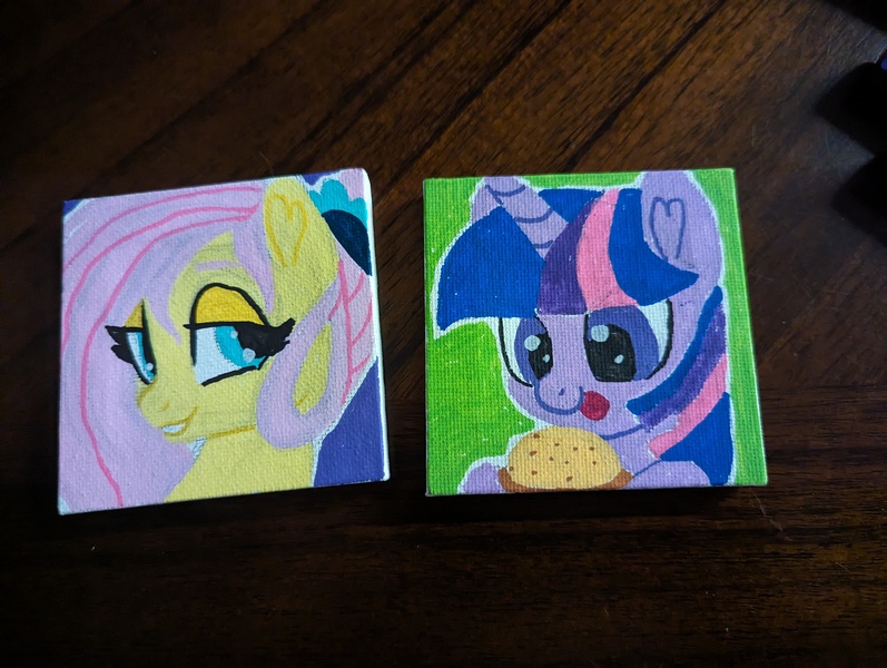 Size: 4080x3072 | Tagged: safe, artist:fannytastical, artist:tinyequine, ponerpics import, fluttershy, twilight sparkle, image, jpeg, posca