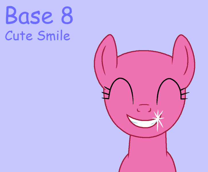 Size: 975x806 | Tagged: safe, artist:howardthebrony38, derpibooru import, earth pony, pony, a friend in deed, g4, season 2, ^^, bald, base, eyes closed, female, grin, image, lavender background, ms paint, png, purple text, simple background, smile song, smiling, solo, text, trace