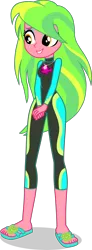 Size: 1546x4215 | Tagged: safe, artist:dustinwatsongkx, derpibooru import, lemon zest, equestria girls, g4, clothes swap, female, fluttershy's wetsuit, geode of fauna, image, magical geodes, png, solo, swimsuit swap