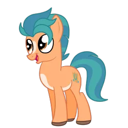 Size: 4000x4000 | Tagged: safe, artist:squipycheetah, derpibooru import, hitch trailblazer, earth pony, pony, g4, g5, g5 to g4, generation leap, happy, image, missing accessory, open mouth, png, simple background, smiling, transparent background