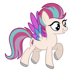 Size: 3754x3609 | Tagged: safe, artist:squipycheetah, derpibooru import, zipp storm, pegasus, pony, g4, g5, colored wings, flying, g5 to g4, generation leap, happy, image, multicolored wings, png, raised hoof, simple background, smiling, transparent background, wings