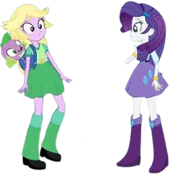 Size: 2464x2520 | Tagged: safe, derpibooru import, edit, edited screencap, editor:homersimpson1983, screencap, rarity, spike, dog, human, equestria girls, g4, background removed, blurry, duo, duo female, female, image, not a vector, png, spike the dog