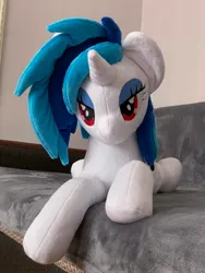 Size: 1536x2048 | Tagged: safe, artist:mdcraft10, derpibooru import, vinyl scratch, pony, unicorn, female, horn, image, irl, jpeg, lying down, photo, plushie, prone, solo