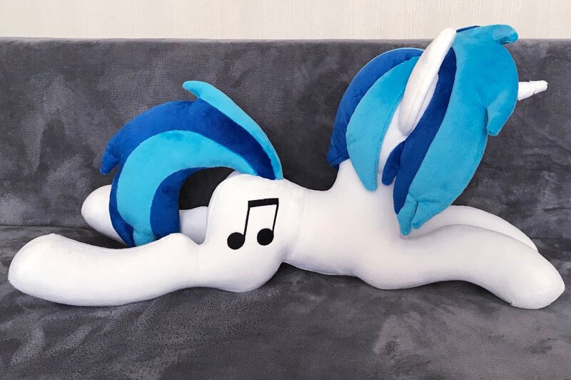 Size: 2048x1361 | Tagged: safe, artist:mdcraft10, derpibooru import, vinyl scratch, pony, unicorn, female, horn, image, irl, jpeg, lying down, photo, plushie, side view, solo