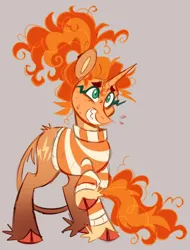 Size: 646x848 | Tagged: safe, artist:wanderingpegasus, derpibooru import, ponified, pony, unicorn, anxiety, clothes, cloven hooves, colored eyelashes, curly hair, female, horn, image, inside out, inside out 2, jpeg, leonine tail, ponytail, solo, sweater, tail, unshorn fetlocks