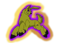 Size: 1414x1000 | Tagged: safe, artist:zetikoopa, derpibooru import, hybrid, monster pony, pony, rabbit, animal, five nights at freddy's, image, png, simple background, solo, springtrap, transparent background