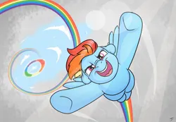 Size: 1300x900 | Tagged: safe, artist:takutanuvataio, derpibooru import, rainbow dash, pegasus, pony, g4, cloud, cloudy, determined, determined smile, female, floppy ears, flying, hole, image, jpeg, lens flare, looking at you, mare, open mouth, open smile, outstretched arms, overcast, rainbow trail, sky, smiling, solo, sonic rainboom, spread wings, sunshine, underhoof, wings