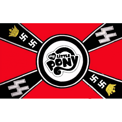 Size: 500x500 | Tagged: safe, artist:dpr, altbrony, brony, image, mlpol, my little pony, nazi, nazi flag, png