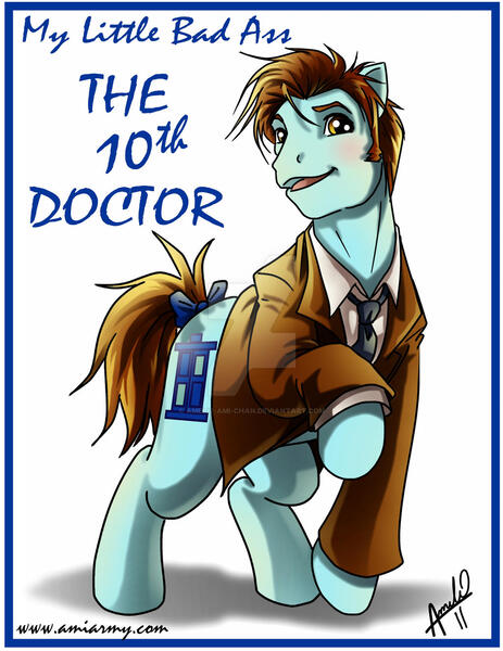 Size: 1024x1326 | Tagged: safe, artist:amelie-ami-chan, derpibooru import, part of a set, earth pony, pony, series:my little bad ass, 2011, clothes, david tennant, deviantart watermark, doctor who, image, jacket, jpeg, looking at you, male, necktie, not doctor whooves, obtrusive watermark, part of a series, raised hoof, signature, simple background, stallion, tenth doctor, watermark, white background