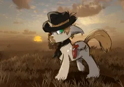 Size: 1819x1277 | Tagged: safe, artist:mr_deggster, derpibooru import, oc, unofficial characters only, pony, unicorn, arthur morgan, cutie mark, gun, hat, horn, image, jpeg, male, weapon