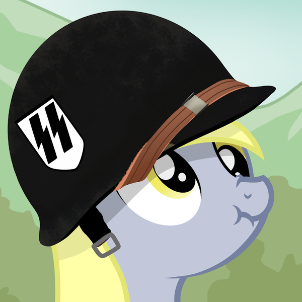 Size: 924x924 | Tagged: safe, artist:dpr, derpy hooves, pegasus, pony, altbrony, brony, fascism, fascist, helmet, image, mlpol, my little pony, nazi, nazi symbol, neo nazi, png