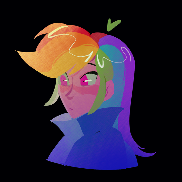 Size: 1491x1491 | Tagged: safe, artist:ember420, derpibooru import, rainbow dash, human, black background, humanized, image, png, simple background