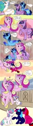 Size: 2667x10000 | Tagged: safe, derpibooru import, princess cadance, princess flurry heart, twilight sparkle, twilight sparkle (alicorn), oc, oc:blue thunder, alicorn, pony, baby, baby pony, canon x oc, comic, female, foal, image, jpeg, male, prince, princess, shipping, straight, thundersparkle