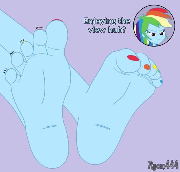 Size: 2610x2500 | Tagged: suggestive, artist:anom444, derpibooru import, rainbow dash, equestria girls, g4, barefoot, close-up, feet, fetish, foot fetish, image, nail polish, png, soles, toenail polish, toenails, toes, wiggling toes