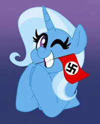 Size: 1724x2137 | Tagged: safe, artist:dpr, trixie, pony, unicorn, altbrony, anti lgbt, brony, fascism, fascist, homophobia, image, my little pony, nazi, nazi flag, neo nazi, png