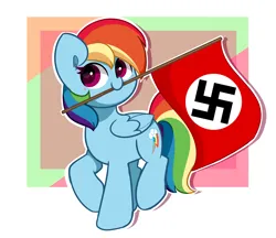 Size: 3928x3401 | Tagged: safe, artist:dpr, edit, rainbow dash, pegasus, pony, altbrony, anti lgbt, based, flag, image, nazi, nazi flag, passepartout, png