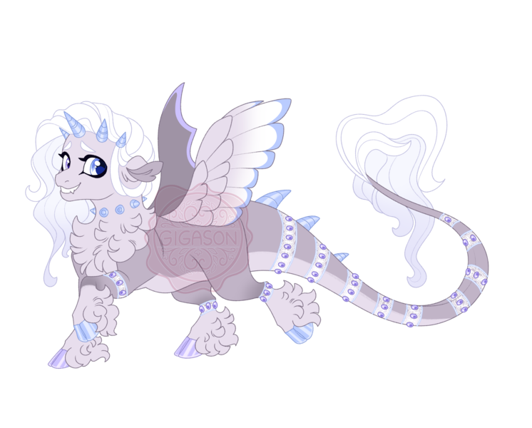 Size: 4600x3700 | Tagged: safe, artist:gigason, derpibooru import, oc, oc:bobbin, unofficial characters only, draconequus, female, image, magical threesome spawn, offspring, parent:discord, parent:fleur-de-lis, parent:lily lace, png, simple background, solo, tongue out, transparent background