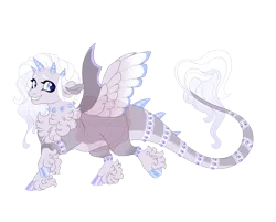 Size: 4600x3700 | Tagged: safe, artist:gigason, derpibooru import, oc, oc:bobbin, unofficial characters only, draconequus, female, image, magical threesome spawn, offspring, parent:discord, parent:fleur-de-lis, parent:lily lace, png, simple background, solo, tongue out, transparent background