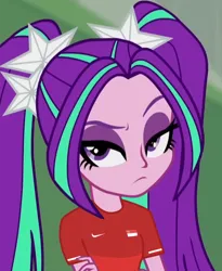 Size: 1188x1449 | Tagged: safe, derpibooru import, edit, edited screencap, editor:copy1234v2, screencap, aria blaze, equestria girls, g4, clothes, football, image, jersey, png, singapore, solo, sports