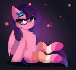 Size: 2048x1894 | Tagged: safe, artist:empress-twilight, ponerpics import, oc, unofficial characters only, pony, abstract background, clothes, female, glasses, hooves, image, jpeg, mare, sitting, socks, striped socks