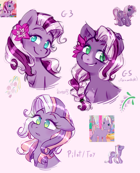 Size: 2000x2476 | Tagged: safe, artist:soniana_draws, derpibooru import, wysteria, earth pony, pony, g3, g5, the princess promenade, alternate hairstyle, braid, female, flower, flower in hair, g3 to g5, generation leap, image, jpeg, looking at you, mare, wysteriadorable