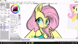 Size: 715x402 | Tagged: safe, artist:sickbelle, derpibooru import, fluttershy, image, jpeg, microsoft windows, paint tool sai, windows, windows 10, wip