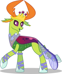 Size: 944x1135 | Tagged: safe, artist:byteslice, derpibooru import, thorax, changedling, changeling, g4, .svg available, clothes, ear piercing, earring, image, jewelry, king thorax, male, piercing, png, regalia, simple background, solo, tiara, transparent background, vector