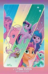 Size: 1401x2159 | Tagged: safe, artist:tonyfleecs, derpibooru import, firefly, izzy moonbow, minty, spike, sundance (g2), sunny starscout, twilight sparkle, twilight sparkle (alicorn), alicorn, pony, g1, g2, g3, g4, g5, image, jpeg, my little pony