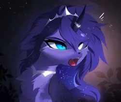 Size: 575x486 | Tagged: safe, artist:magnaluna, derpibooru import, princess luna, cat, bust, image, jewelry, jpeg, open mouth, portrait, regalia, solo, species swap