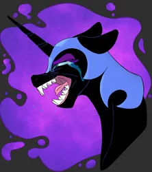 Size: 3007x3388 | Tagged: safe, artist:2hrnap, derpibooru import, nightmare moon, bust, crying, image, png, portrait, sharp teeth, teeth