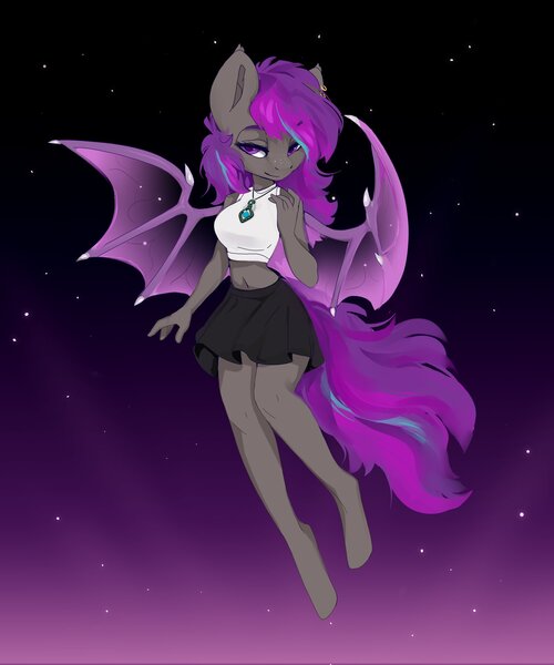 Size: 1707x2048 | Tagged: safe, artist:shooshaa, ponerpics import, oc, unofficial characters only, anthro, bat pony, bat pony oc, bat wings, breasts, clothes, female, image, jpeg, wings