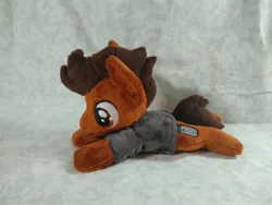 Size: 4096x3072 | Tagged: safe, artist:bluedragonflyplush, derpibooru import, ponified, earth pony, pony, all time low, clothes, commission, image, irl, jpeg, lying down, male, photo, plushie, prone, rian dawson, shirt, solo, stallion, t-shirt