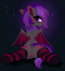 Size: 1877x2048 | Tagged: safe, artist:empress-twilight, ponerpics import, oc, unofficial characters only, pony, abstract background, butt, clothes, female, hooves, image, jpeg, looking back, mare, socks, splits, striped socks