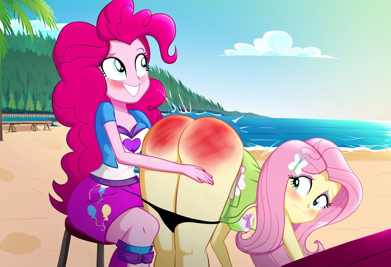 Size: 1216x832 | Tagged: questionable, ai content, machine learning generated, prompter:desconhecido2000, fluttershy, pinkie pie, human, equestria girls, ai errors, ass, assisted exposure, beach, bent over, blushing, butt, butterfly hairpin, clothes, cutie mark, cutie mark on clothes, flutterbutt, frown, happy, image, jpeg, outdoors, over the knee, palm tree, panties, panties pulled down, pine tree, sad, sand, spank mark, spanked, spanking, stool, thong, tree, underwear, water