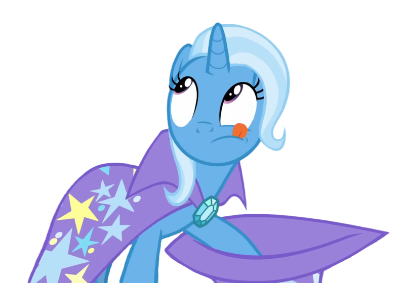 Size: 1410x987 | Tagged: safe, derpibooru import, edit, edited screencap, screencap, vector edit, trixie, pony, unicorn, a matter of principals, g4, season 8, spoiler:s08, cape, clothes, concentrating, female, hat, horn, image, looking up, magic trick, mare, png, pulling out, robe, simple background, solo, stars, tongue out, transparent background, trixie's cape, trixie's hat, vector, wizard hat, wizard robe