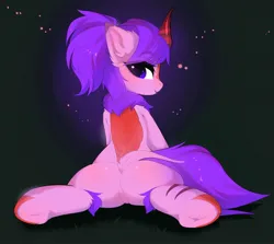 Size: 2048x1823 | Tagged: safe, artist:empress-twilight, ponerpics import, oc, unofficial characters only, kirin, pony, abstract background, female, hooves, image, jpeg, looking back, mare, splits