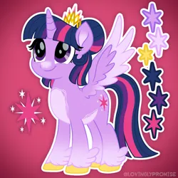 Size: 2000x2000 | Tagged: safe, artist:lovinglypromise, derpibooru import, part of a set, twilight sparkle, twilight sparkle (alicorn), alicorn, pony, alternate design, alternate hairstyle, gradient background, image, png, solo, twitterina design