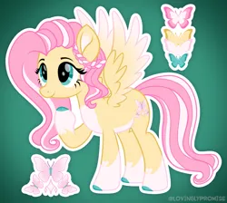 Size: 2335x2093 | Tagged: safe, artist:lovinglypromise, derpibooru import, part of a set, fluttershy, pony, alternate cutie mark, alternate design, cloven hooves, gradient background, image, png, solo