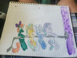 Size: 4032x3024 | Tagged: safe, artist:batman714, derpibooru import, citrine spark, fire quacker, peppermint goldylinks, starlight glimmer, trixie, pony, g4, friendship student, image, jpeg, pulling, rope, tree