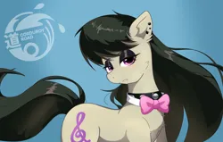 Size: 1486x948 | Tagged: safe, derpibooru import, octavia melody, earth pony, pony, bowtie, collar, commission, cutie mark, derpibooru exclusive, ear piercing, female, image, lidded eyes, mare, necktie, piercing, png, solo