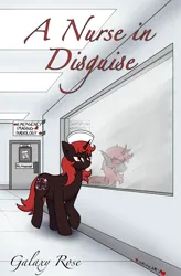 Size: 1575x2400 | Tagged: safe, artist:skydreams, derpibooru import, oc, oc:nephila, unofficial characters only, changeling, pony, fanfic, changeling oc, commission, cover art, fanfic art, fanfic cover, female, hallway, hat, hospital, image, mare, nurse, nurse hat, png, reflection