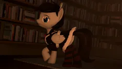 Size: 1920x1080 | Tagged: safe, artist:midnightdanny, ponerpics import, oc, oc:midnight harmony, unofficial characters only, pony, 3d, clothes, female, image, jpeg, maid, mare, socks