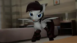 Size: 1920x1080 | Tagged: safe, artist:midnightdanny, ponerpics import, oc, oc:midnight harmony, unofficial characters only, pony, 3d, choker, clothes, female, image, jpeg, mare, socks, striped socks