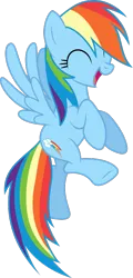 Size: 353x734 | Tagged: safe, artist:dashiesparkle, derpibooru import, rainbow dash, pegasus, pony, call of the cutie, g4, ^^, cute, dashabetes, eyes closed, female, flying, image, mare, open mouth, png, simple background, solo, transparent background