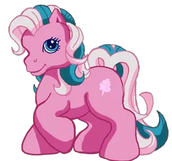 Size: 1024x959 | Tagged: safe, artist:anscathmarcach, artist:collegeman1998, derpibooru import, cotton candy (g3), earth pony, pony, g3, cute, female, g3 cottondorable, image, mare, png, raised hoof, raised leg, simple background, smiling, solo, transparent background