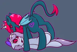 Size: 1280x866 | Tagged: suggestive, artist:askhypnoswirl, derpibooru import, oc, oc:swirly daze, unofficial characters only, demon, demon pony, original species, succubus, unicorn, blushing, bow, commission, hair bow, horn, hypno eyes, hypnosis, hypnotized, image, jpeg, mind control, pinned down, tongue out, unicorn oc