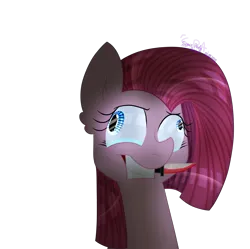 Size: 5022x5000 | Tagged: safe, artist:spaceponyarts, derpibooru import, pinkie pie, earth pony, pony, g4, absurd resolution, bust, image, knife, mouth hold, pinkamena diane pie, png, simple background, solo, transparent background, wall eyed