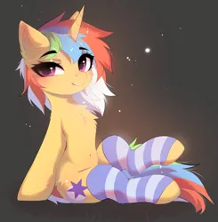 Size: 2005x2048 | Tagged: safe, artist:empress-twilight, ponerpics import, oc, unofficial characters only, pony, abstract background, female, hooves, image, jpeg, leg warmers, looking at you, mare, sitting