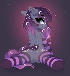 Size: 1889x2048 | Tagged: safe, artist:empress-twilight, ponerpics import, oc, unofficial characters only, pony, abstract background, butt, clothes, female, glasses, hooves, image, jpeg, looking back, mare, rear view, socks, striped socks