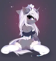 Size: 1872x2048 | Tagged: safe, artist:empress-twilight, ponerpics import, oc, unofficial characters only, pony, abstract background, butt, clothes, female, hooves, image, jpeg, looking back, maid, mare, socks, splits